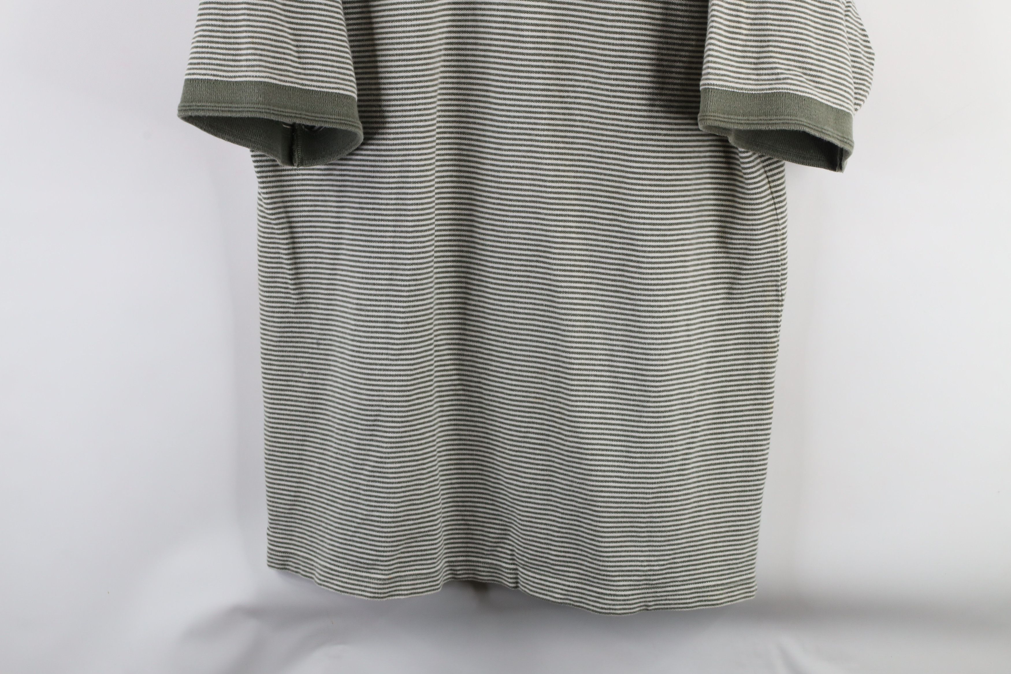 Vintage Vintage 90s Streetwear Striped Heavyweight Polo Shirt Green Size US L / EU 52-54 / 3 - 3 Thumbnail