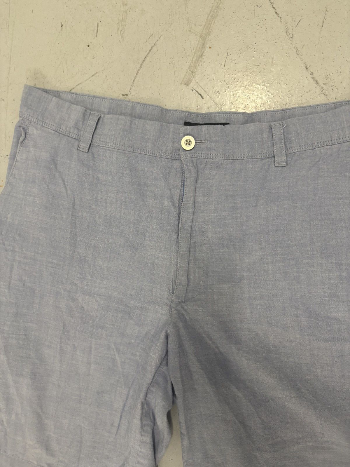 Van Heusen Van Heusen Men's Chino Shorts Light Blue Linen Flat Front Size US 36 / EU 52 - 1 Thumbnail