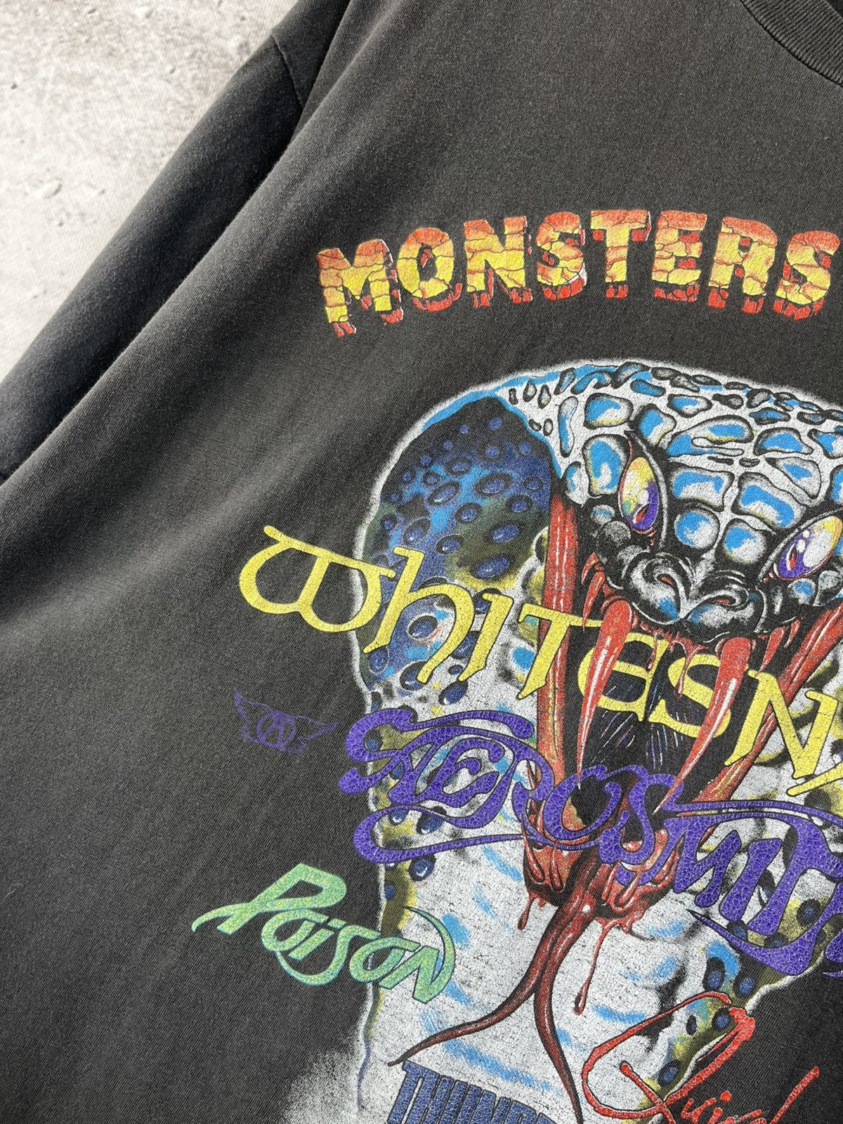 Vintage Monsters of Rock 1990 Donington Festival faded t-shirt XL Size US XL / EU 56 / 4 - 5 Thumbnail