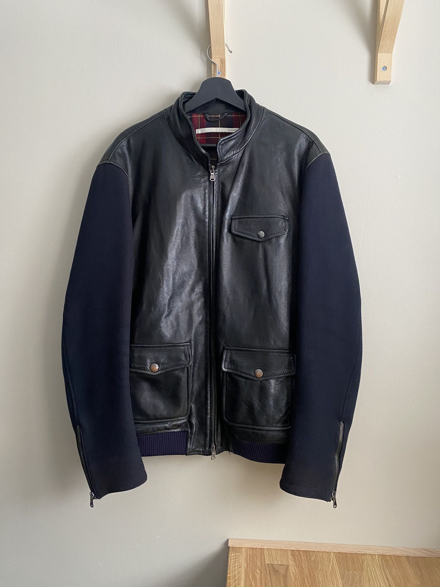Other Calf Skin / Wool Sleeves - Flannel Lined Leather Jacket Size US L / EU 52-54 / 3 - 1 Thumbnail