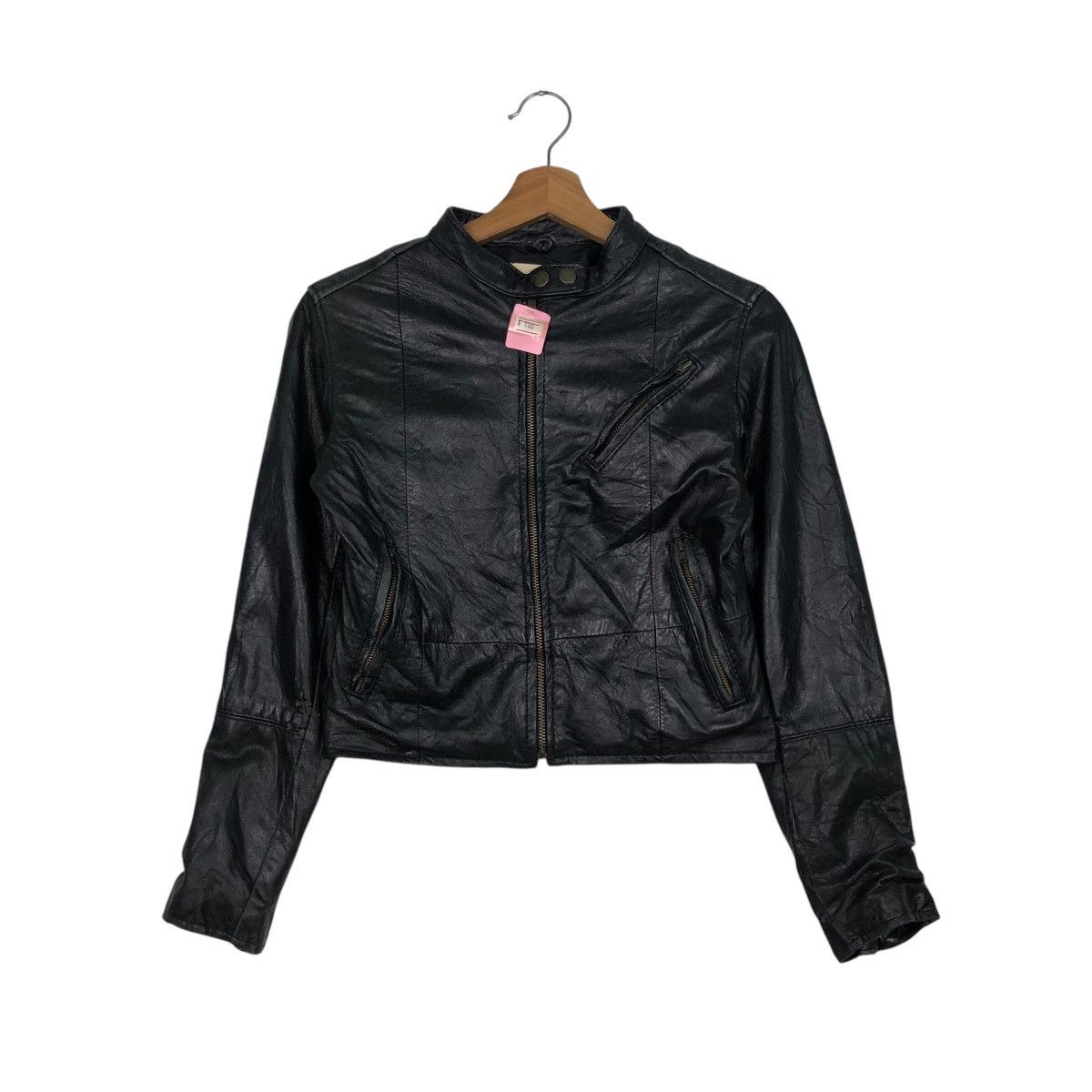 Japanese Brand 📌Vintage Cropped Biker Leather Jacket Crisp Issey Miyake Size US M / EU 48-50 / 2 - 2 Thumbnail