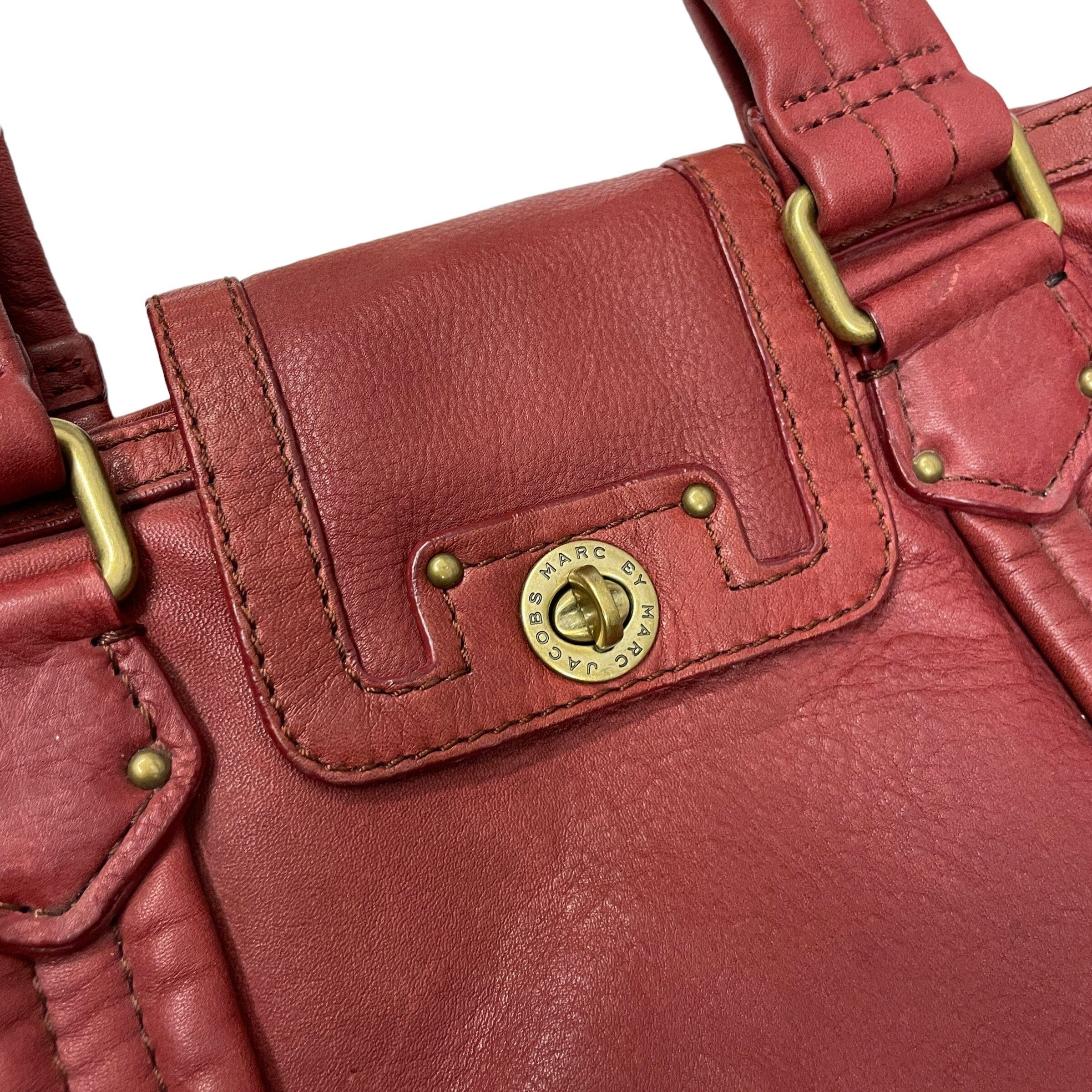 Marc Jacobs Vintage Deadstock Marc By Marc Jacobs Designer Leather Tote Bag In Burgundy Size ONE SIZE - 7 Thumbnail