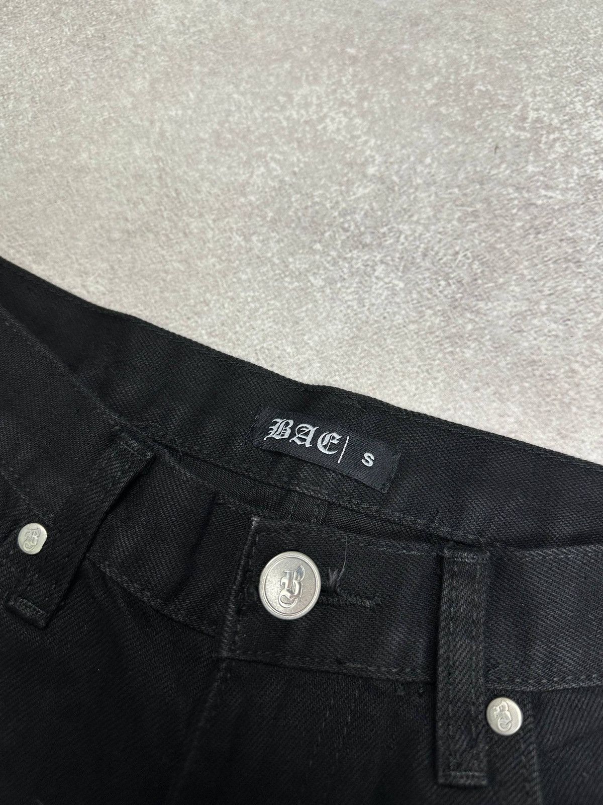 Southpole Vintage Skeleton Bones Rhinestones Black Jeans Pants S Size US 31 - 6 Thumbnail