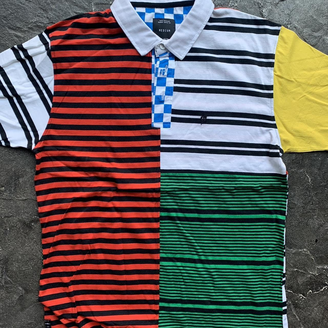 10 Deep !0 Deep Multi Pattern Striped AOP Polo Shirt Size US M / EU 48-50 / 2 - 1 Thumbnail