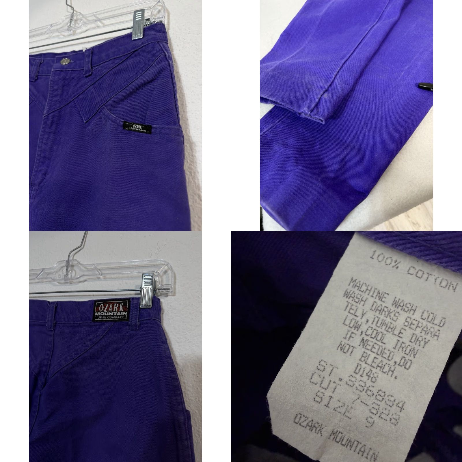 Denime VINTAGE Ozark Womens Jeans Purple Denim Ozark Mountain Jean Company Boys? Size 30" / US 8 / IT 44 - 8 Thumbnail
