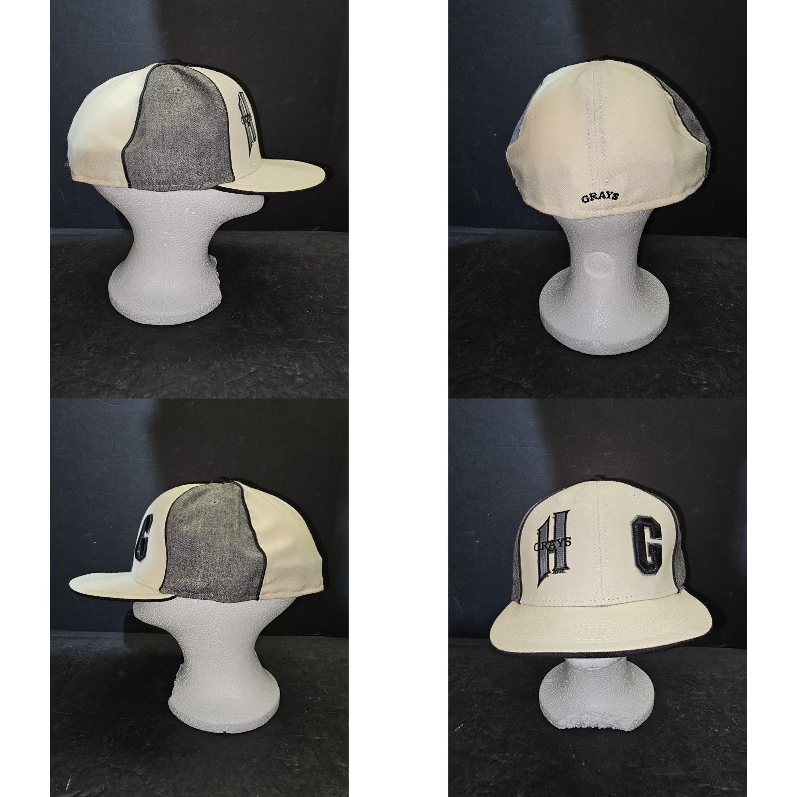 Vintage VINTAGE Headgear Homestead Grays Baseball Cap Hat Black Negro League 100% Wool Sz 8 Size ONE SIZE - 8 Thumbnail