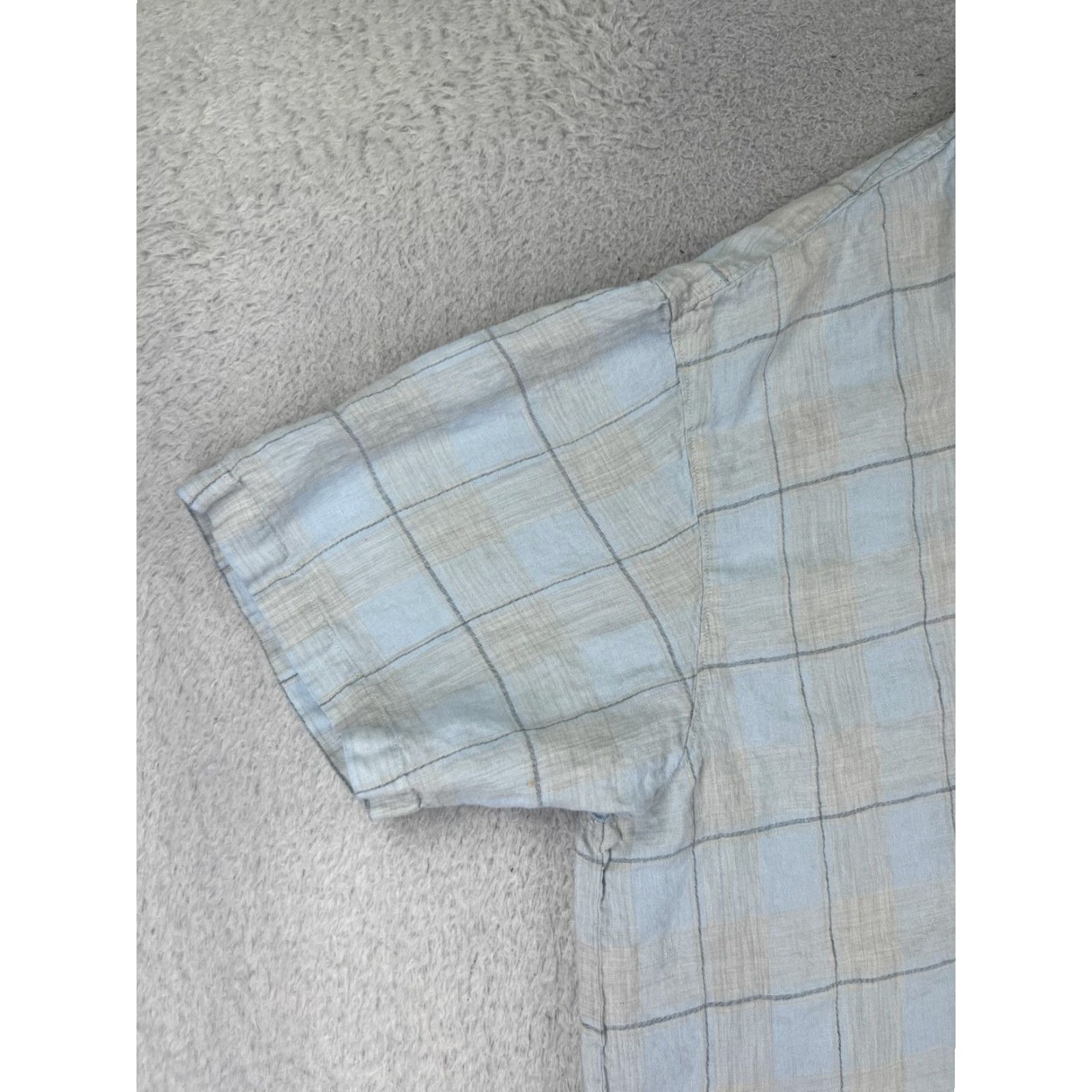 Tommy Bahama Tommy Bahama Shirt Men 2XL Blue Plaid Linen Short Sleeve Button-Up Hawaiian Aloha Beach Resort 100% Linen Button Size US XXL / EU 58 / 5 - 3 Thumbnail