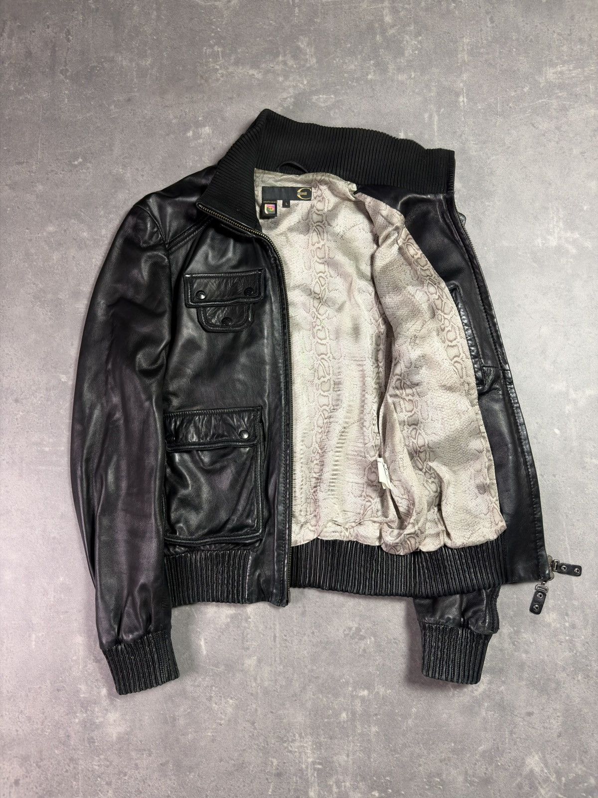 Just Cavalli 00s Just Cavalli Leather Bomber Jacket M L Archive Size US M / EU 48-50 / 2 - 13 Thumbnail