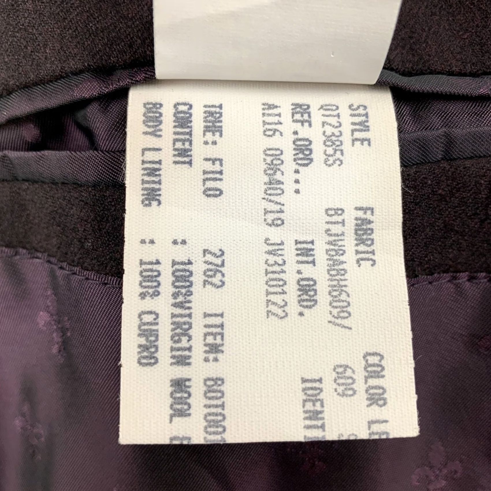 John Varvatos JOHN VARVATOS Sport Coat Burgundy Black Dyed Wool Notch Lapel Size 38 Mens Size US XXS / EU 40 - 6 Thumbnail