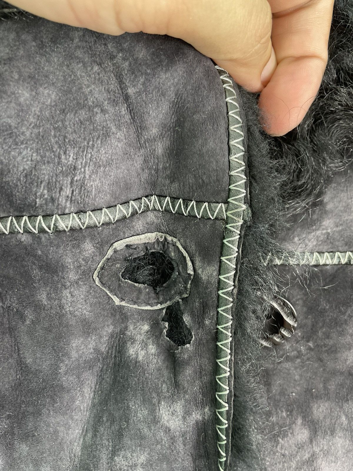 Other Vtg 90s reconstruction sheepskin leather bomber jacket Size ONE SIZE - 3 Thumbnail