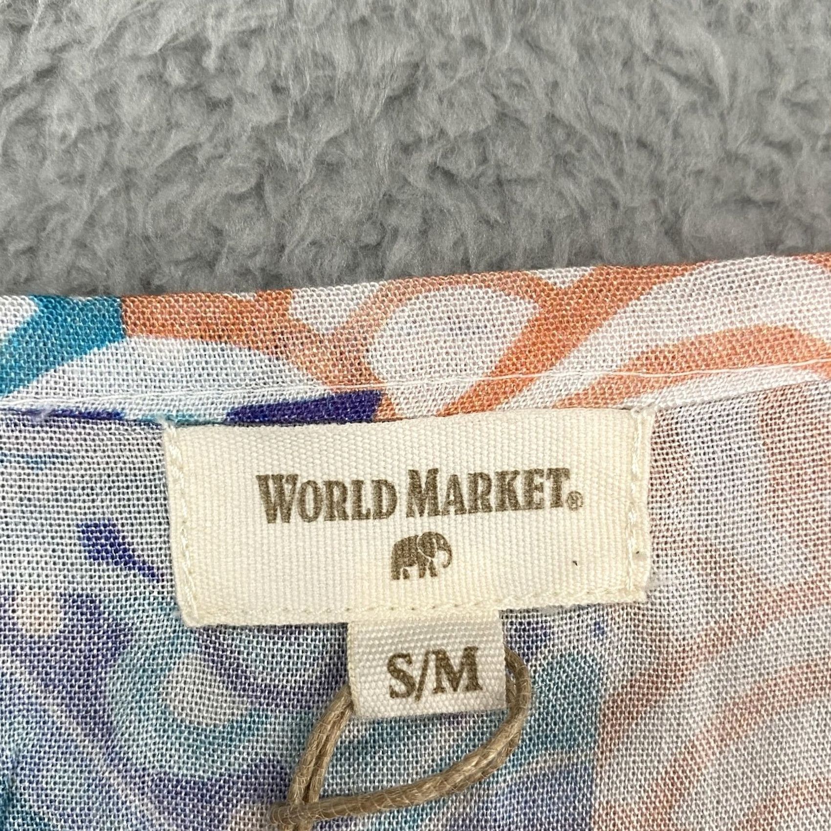 Vintage World Market Maxi Dress Womens Small Medium Blue Boho Kaftan Kimono India Size M / US 6-8 / IT 42-44 - 6 Thumbnail