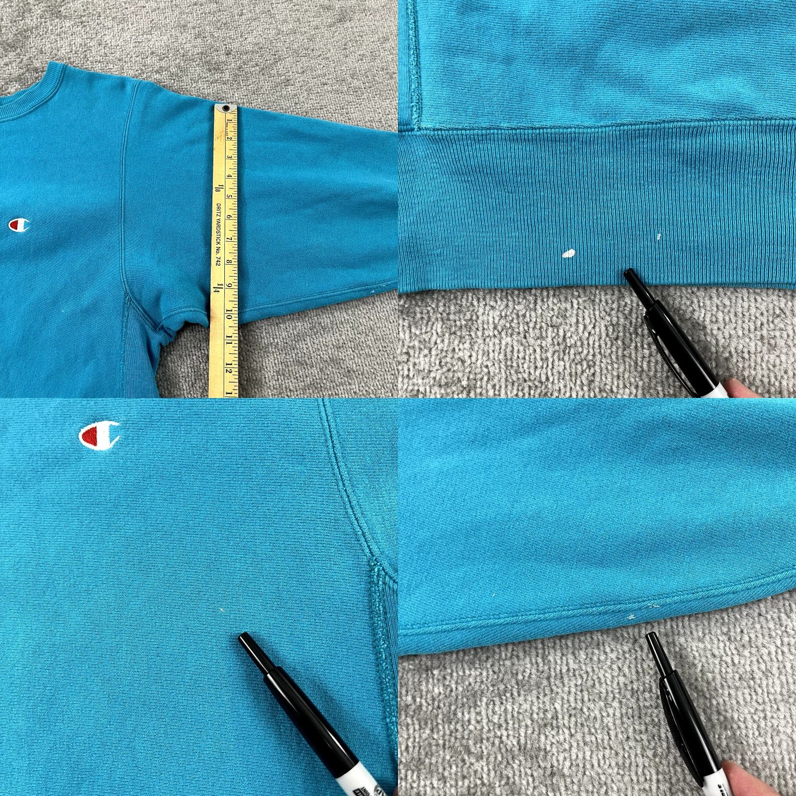 Champion VINTAGE CHAMPION Sweatshirt Womens M Blue Reverse Weave Pullover 90s USA Size M / US 6-8 / IT 42-44 - 8 Thumbnail