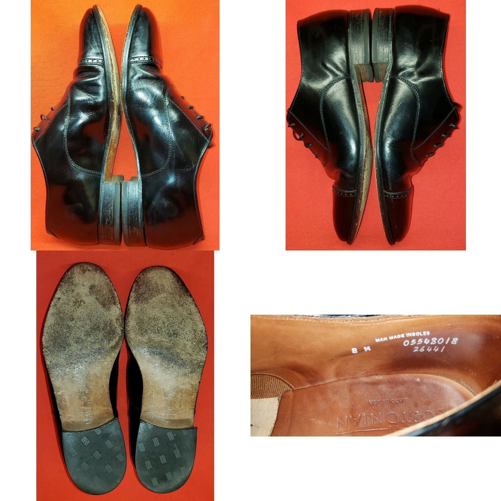 Vintage Bostonian Men's Cap Toe Oxford Black Leather Dress Shoes Size 8M Size ONE SIZE - 8 Thumbnail