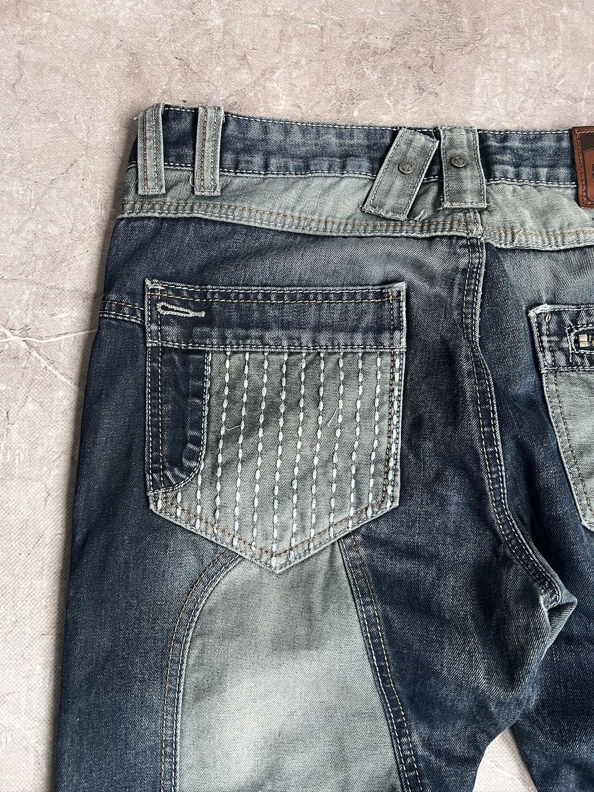Tornado Mart Rare patchwork denim distressed y2k cargo jeans archive Size US 33 - 12 Thumbnail