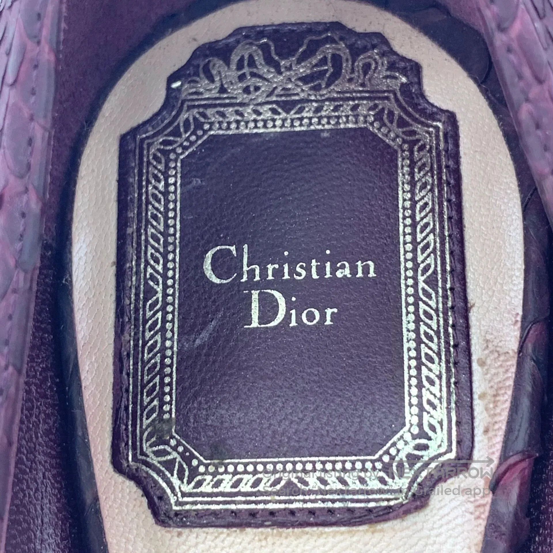Dior Dior Purple Snakeskin Pointed Heels. Size US 5.5 / EU 38 - 8 Thumbnail