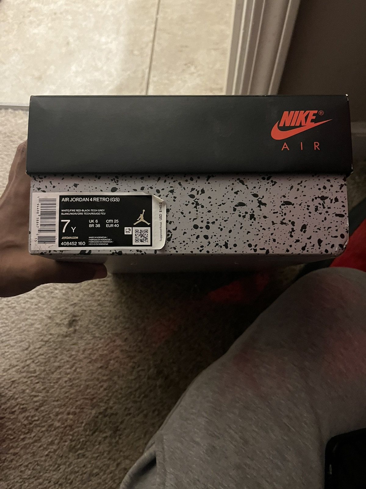 image of Jordan Nike Air Jordan 4 Retro Fire Red Shoes, Men's (Size 7)