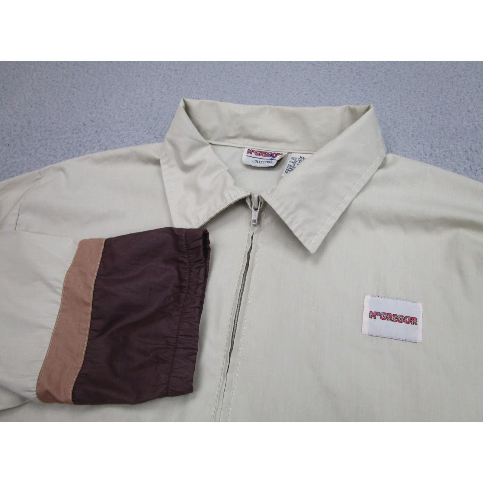 McGregor VINTAGE McGregor Jacket Mens XL Beige Brown Windbreaker 1/4 Zip Collared Lightweight Pockets Logo Zipper 70s Pullover Size US XL / EU 56 / 4 - 5 Thumbnail