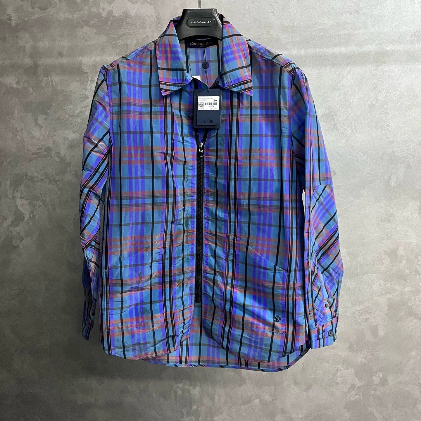 Louis Vuitton Louis Vuitton Blue 3D Backpack Plaid Shirt Size US S / EU 44-46 / 1 - 1 Thumbnail