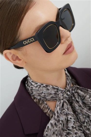 Gucci NEW Gucci GG1151S 001 Cat Eye Oversized Unisex Sunglasses Size ONE SIZE - 12 Thumbnail