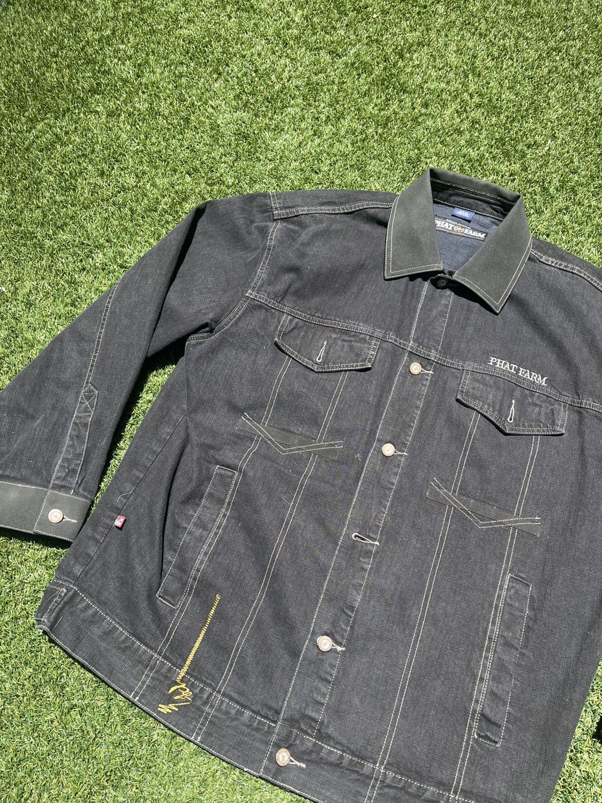 Phat Farm × Vintage VTG 00’s / Y2K Phat Farm Denim Mens Jacket Size US XL / EU 56 / 4 - 4 Thumbnail