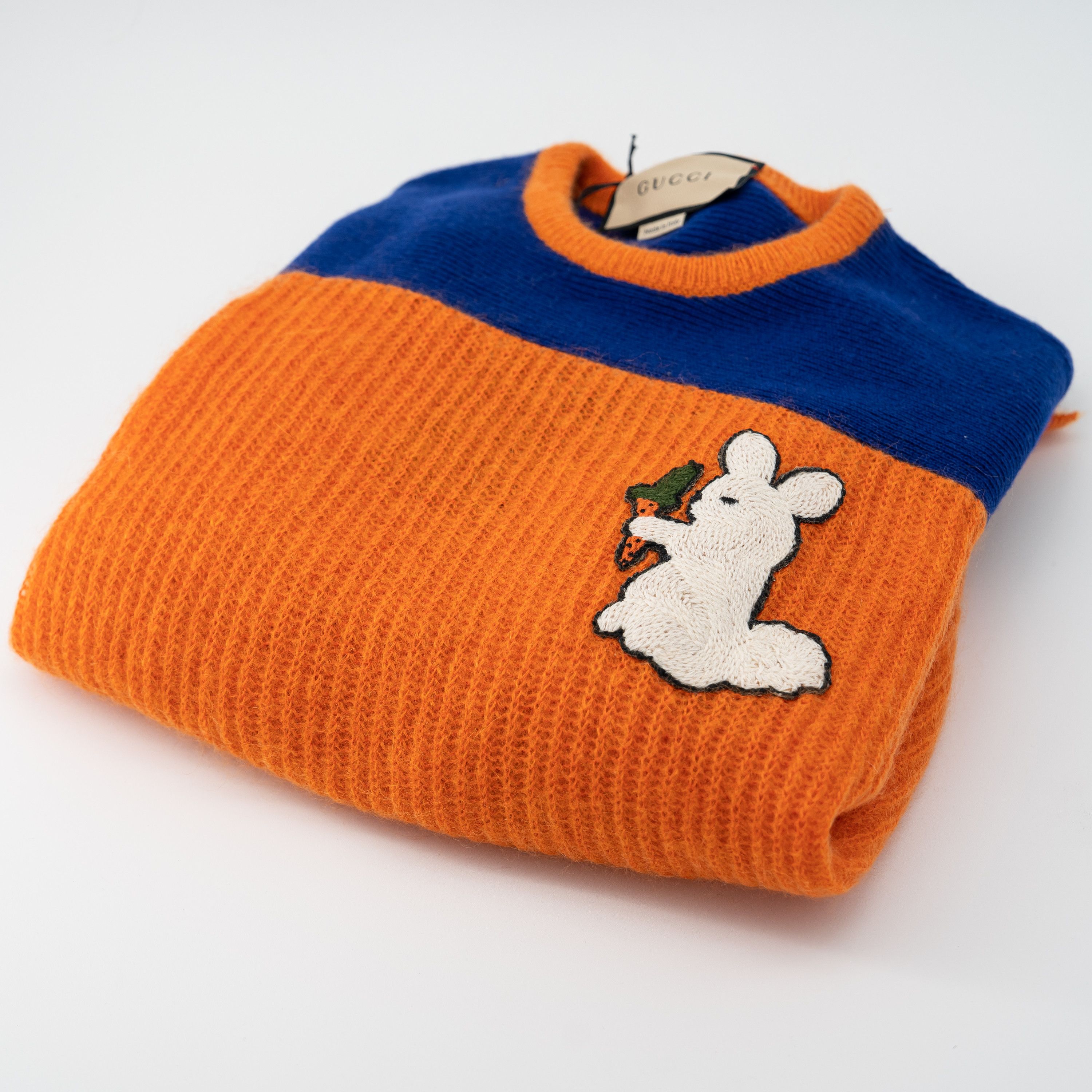 Gucci M Gucci Orange Year of the Rabbit Mohair Sweater Orange Blue Size US M / EU 48-50 / 2 - 8 Thumbnail