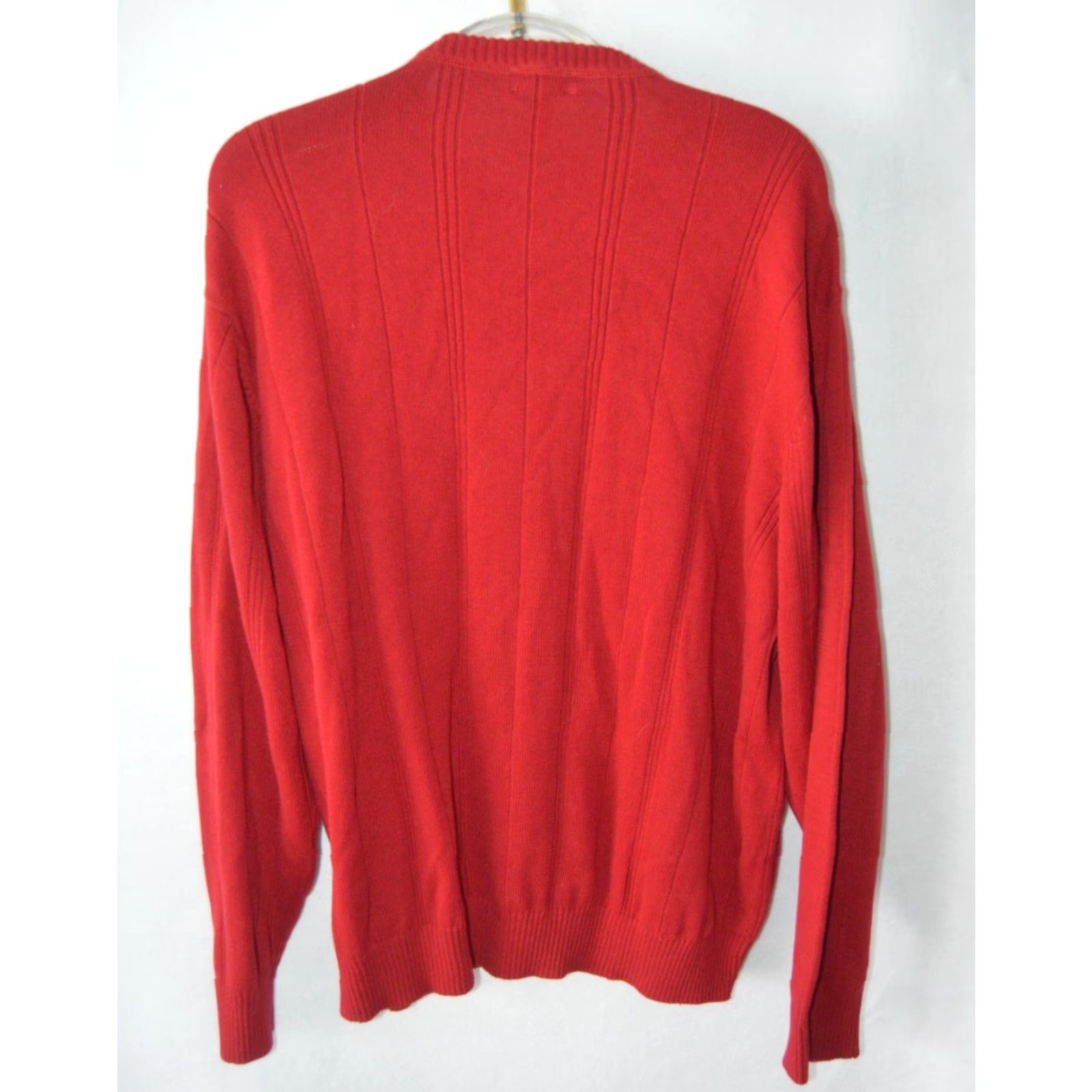 Vintage John Ashford Sweater Men XL Red Cotton Crewneck Ribbed Pullover Solid Classic Preppy Mens Size US XL / EU 56 / 4 - 2 Thumbnail