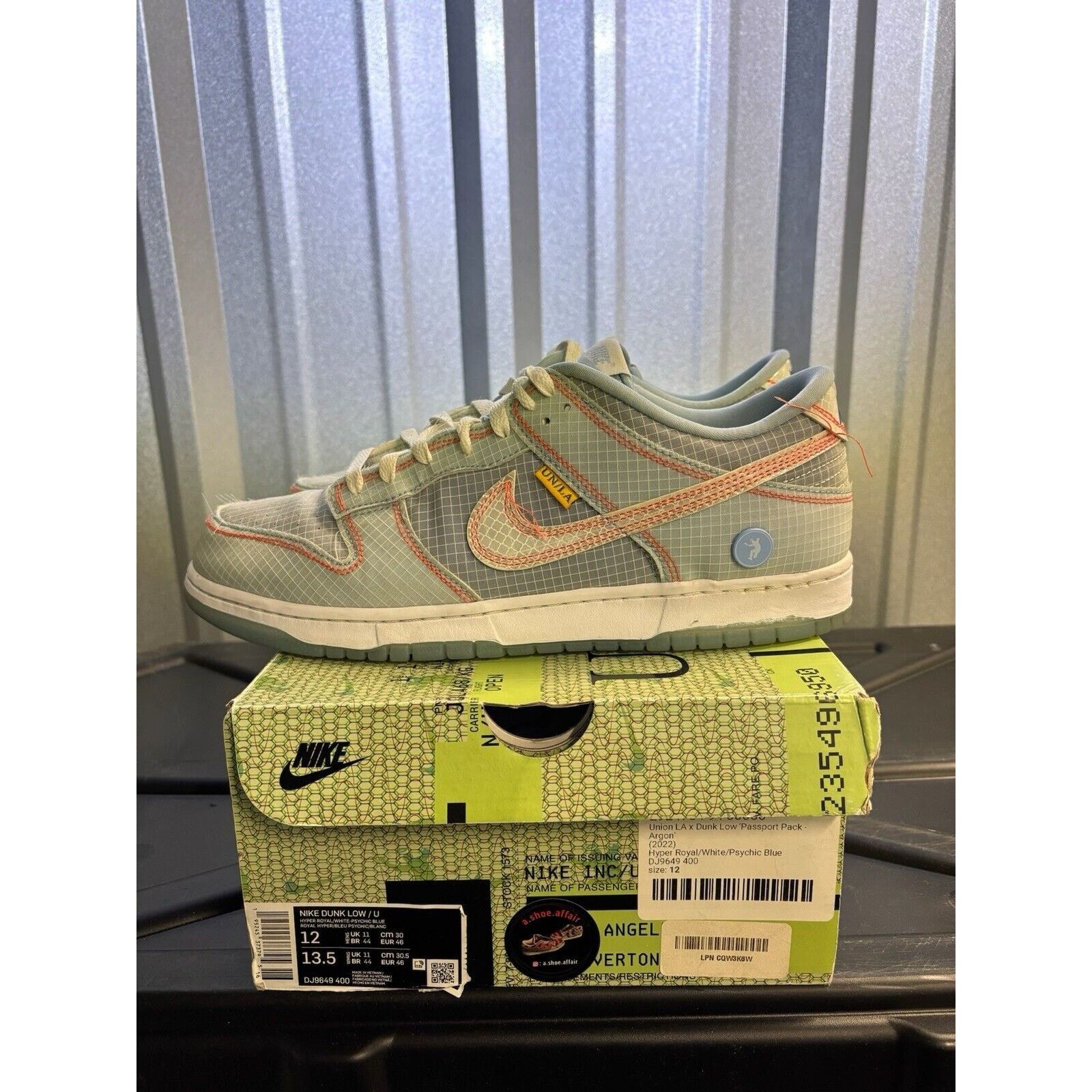 Nike Size 12 - Nike Dunk Low x Union LA Passport Pack - Argon Size US 12 / EU 45 - 1 Thumbnail