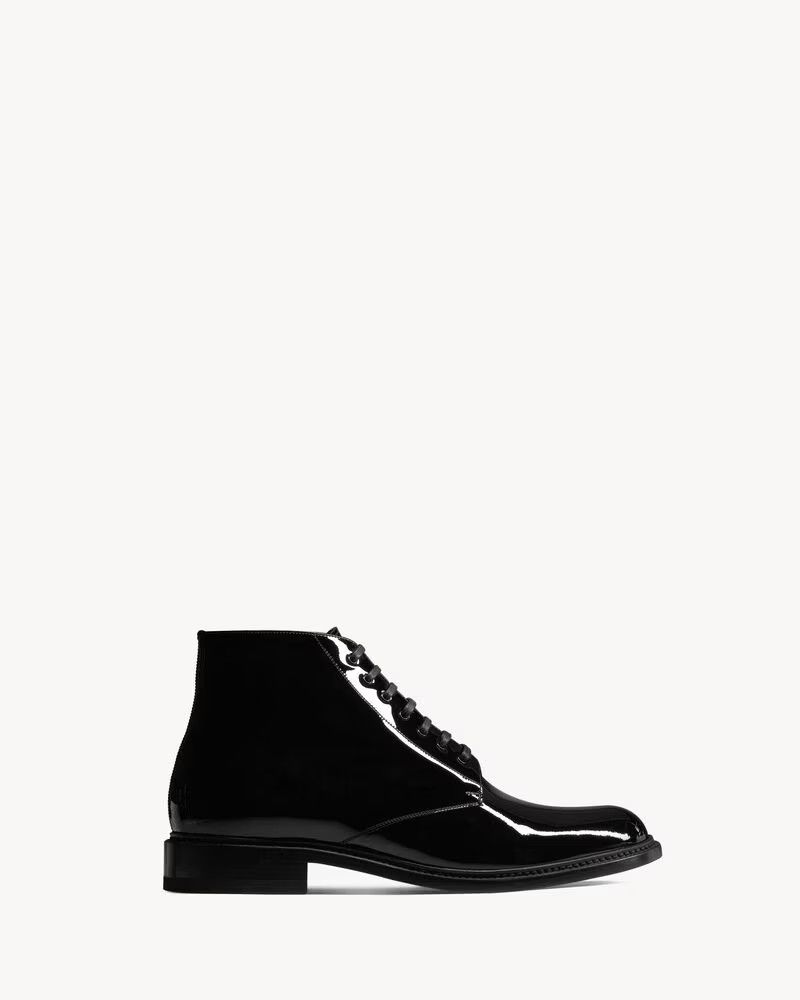 Saint Laurent Paris o1s1wg111024 754706 Army Boots in Patent Leather in Black Size US 10 / EU 43 - 1 Thumbnail
