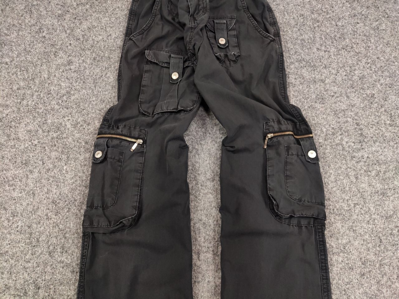 Japanese Brand Vintage 90's Japan Style Parachute Black Faded Cargo Pants Size US 30 / EU 46 - 3 Thumbnail