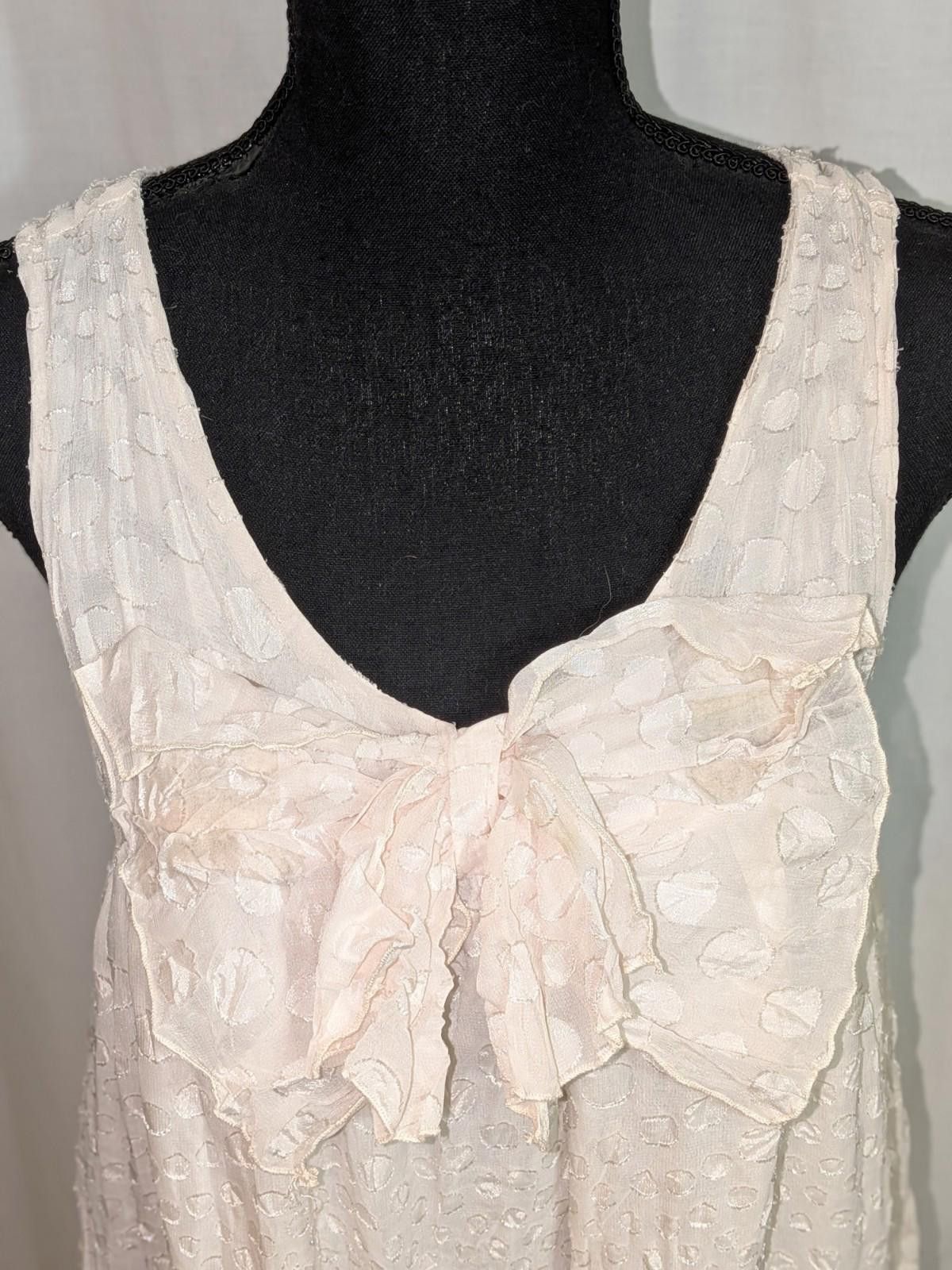 Designer VTG Y2K Xxi White Baby Doll Polka Dot Coquette Dress W/ Bow Size M / US 6-8 / IT 42-44 - 2 Thumbnail