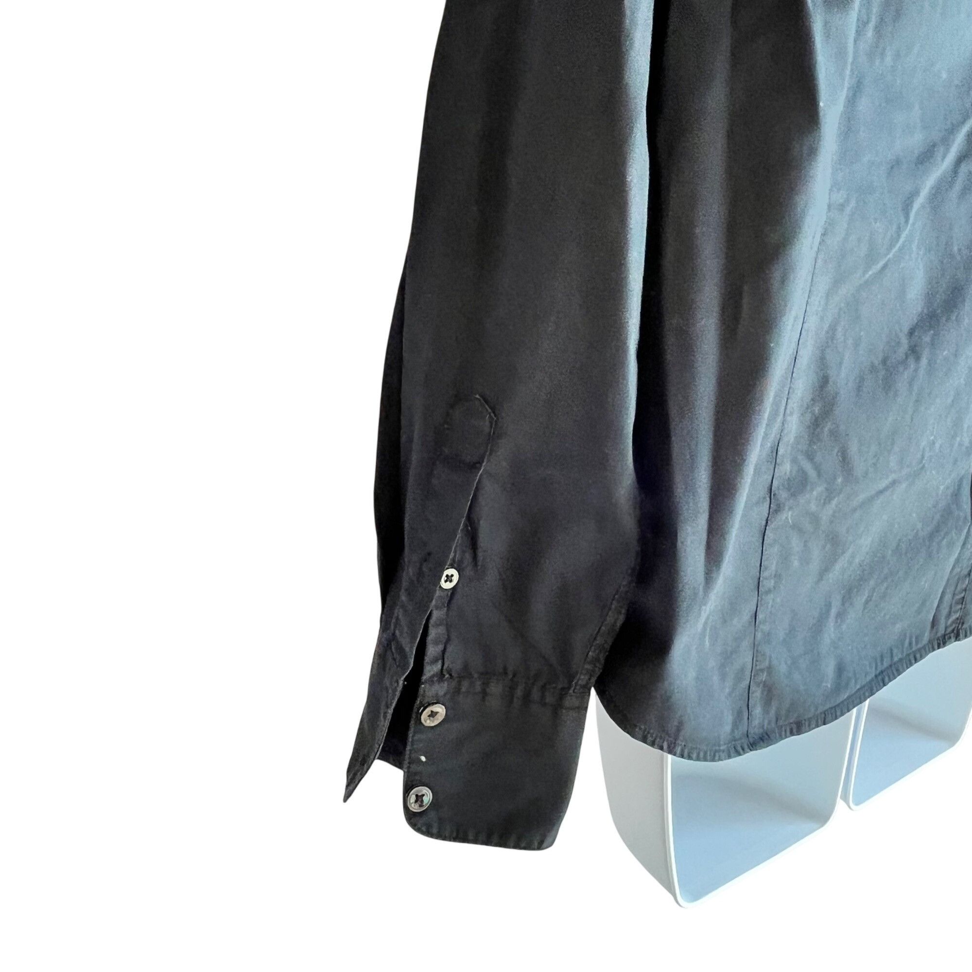 Gap Gap Black Long Sleeve Button-Up Shirt M Womens Casual Cotton Size M / US 6-8 / IT 42-44 - 7 Thumbnail