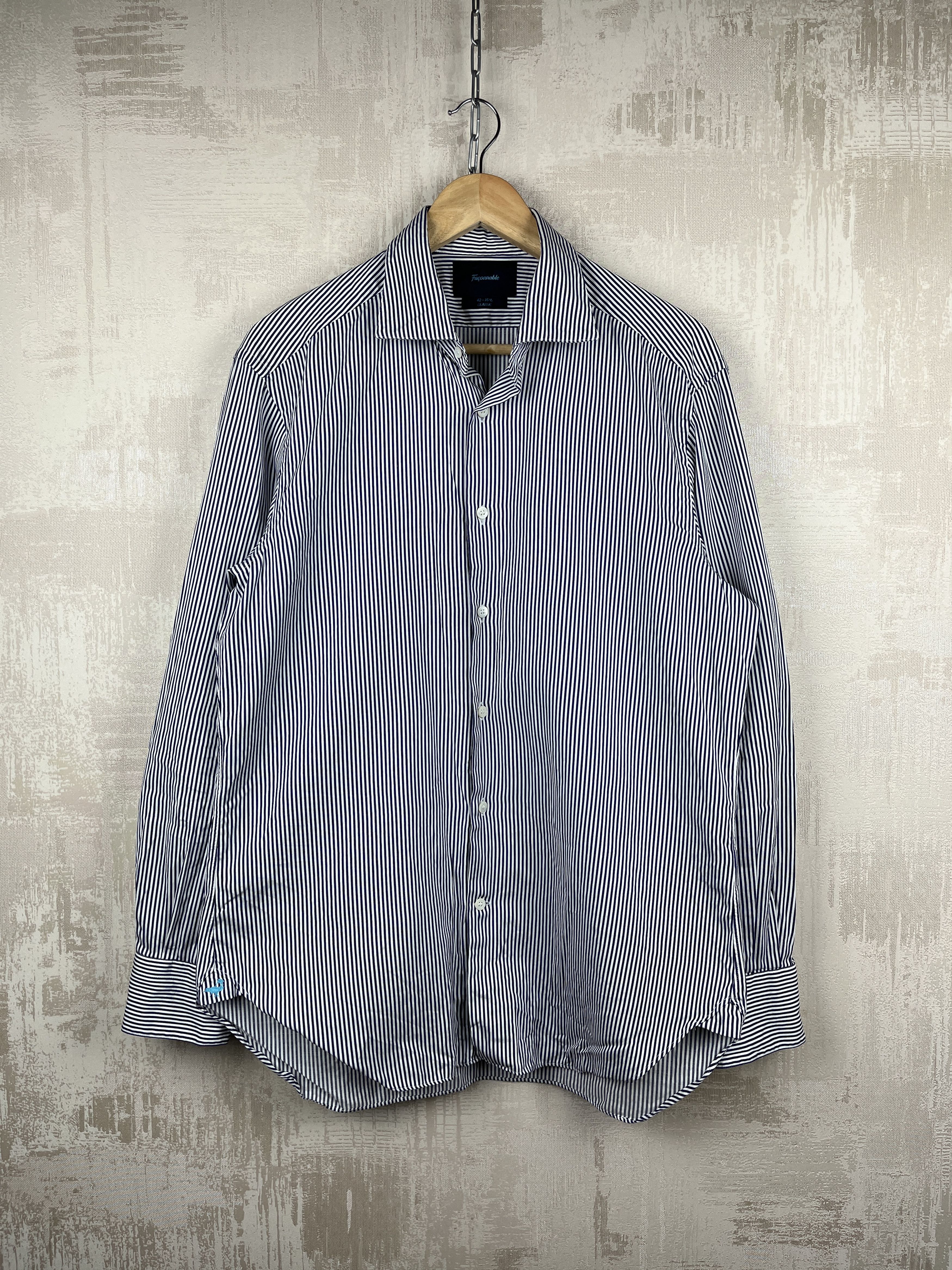 Faconnable Faconnable Striped Long Sleeve Shirt Size 42 - 16.5 Classic Size US L / EU 52-54 / 3 - 2 Thumbnail