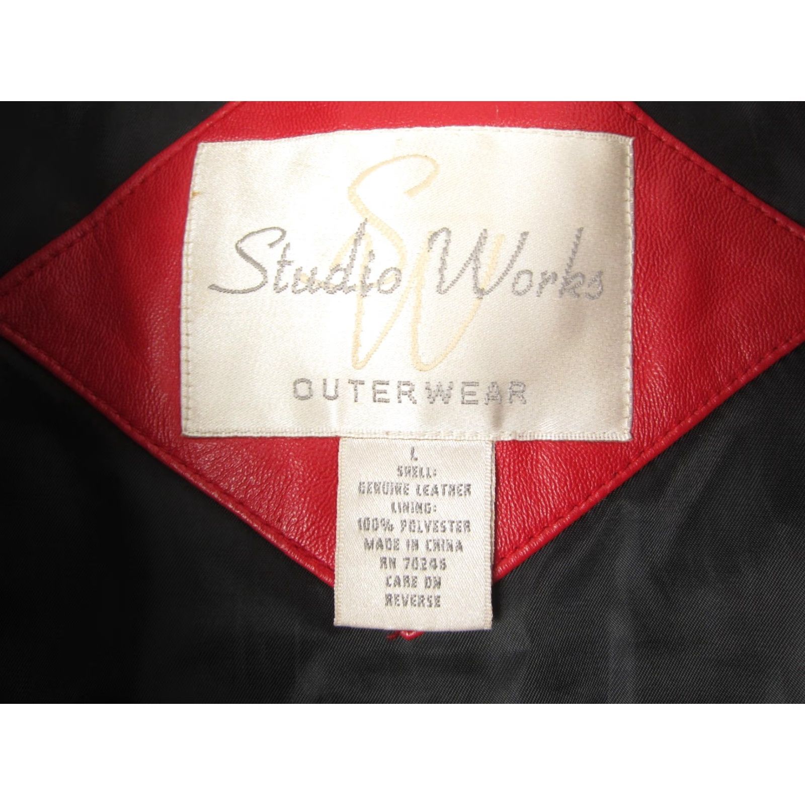 Vintage VINTAGE Studio Works Leather Jacket Womens Large Red Full Zip 90s Classic Size L / US 10 / IT 46 - 4 Thumbnail