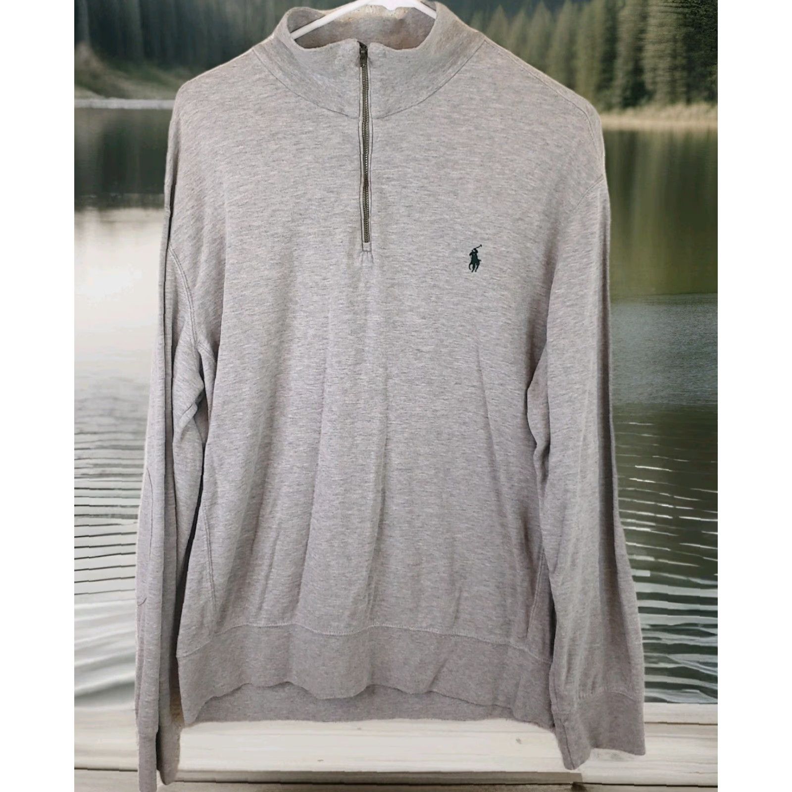 Polo Ralph Lauren Polo Ralph Lauren Pullover Shirt Men L Gray Quarter Zip Lightweight Mock Neck Logo 1/4 Zip Casual Outdoor Preppy Size US L / EU 52-54 / 3 - 2 Thumbnail