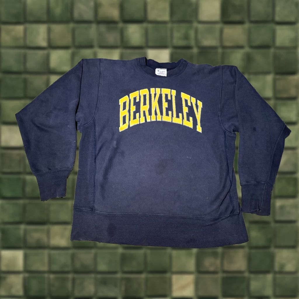 Champion VINTAGE Champion University Cal Berkeley Reverse Weave Warm Up Sweatshirt Navy L Adult Mens Size US L / EU 52-54 / 3 - 1 Thumbnail