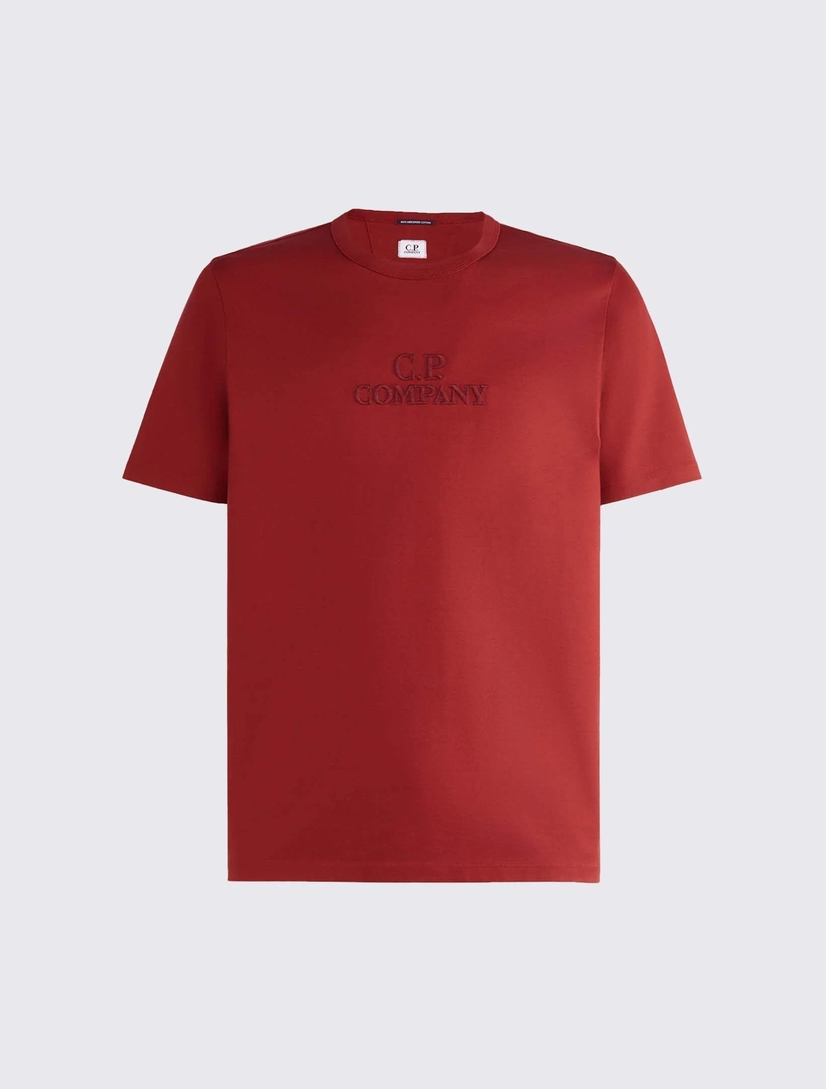C.P. Company o1y1224 Logo Embroidered Crewneck T-Shirt in Burgundy Size US S / EU 44-46 / 1 - 1 Thumbnail
