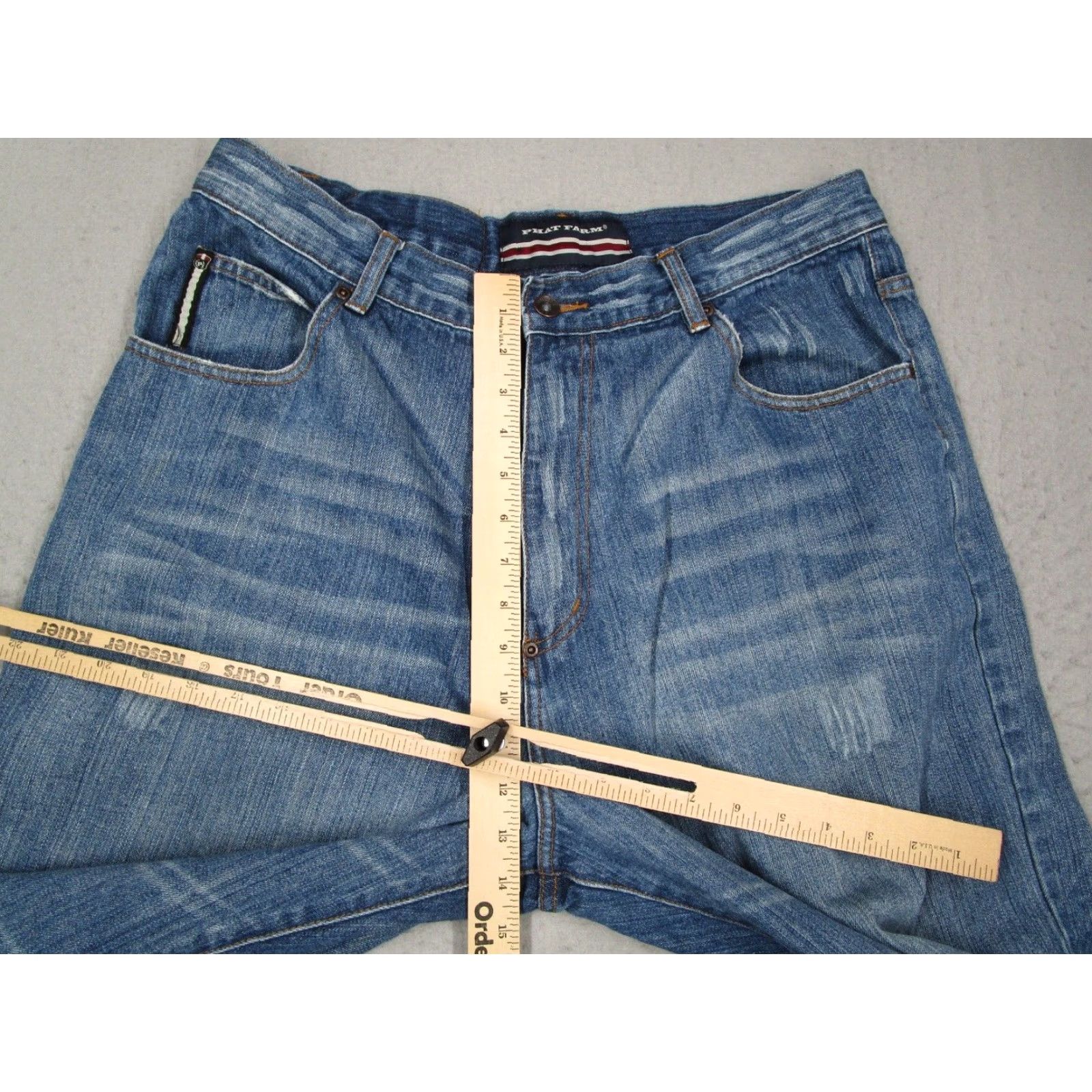 Phat Farm VINTAGE Phat Farm Jeans Mens 36 Blue High Rise Baggy 90s Y2K Denim Straight 5-Pocket Mens Blue 90s Phat Farm Jeans Size US 36 / EU 52 - 6 Thumbnail