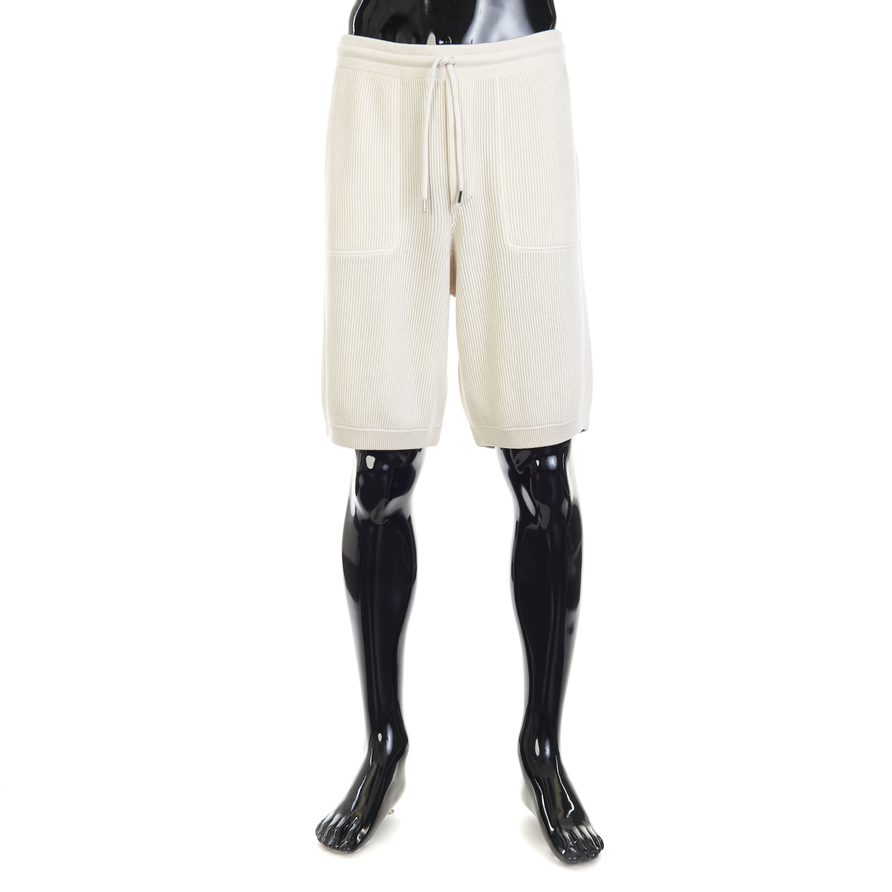 Brunello Cucinelli English Rib Knit Cotton Shorts - Drawstring Size L Size US 34 / EU 50 - 1 Thumbnail