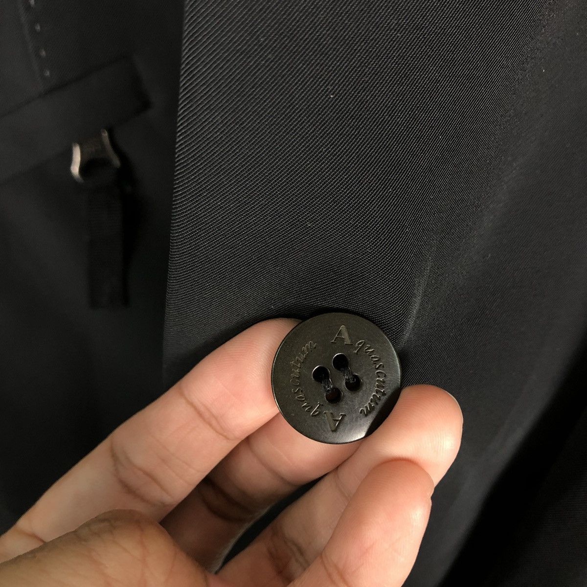 Vintage 🔥Rich Black - Fly Jacket Robed Aquascutum London Japan Made Size US M / EU 48-50 / 2 - 16 Thumbnail