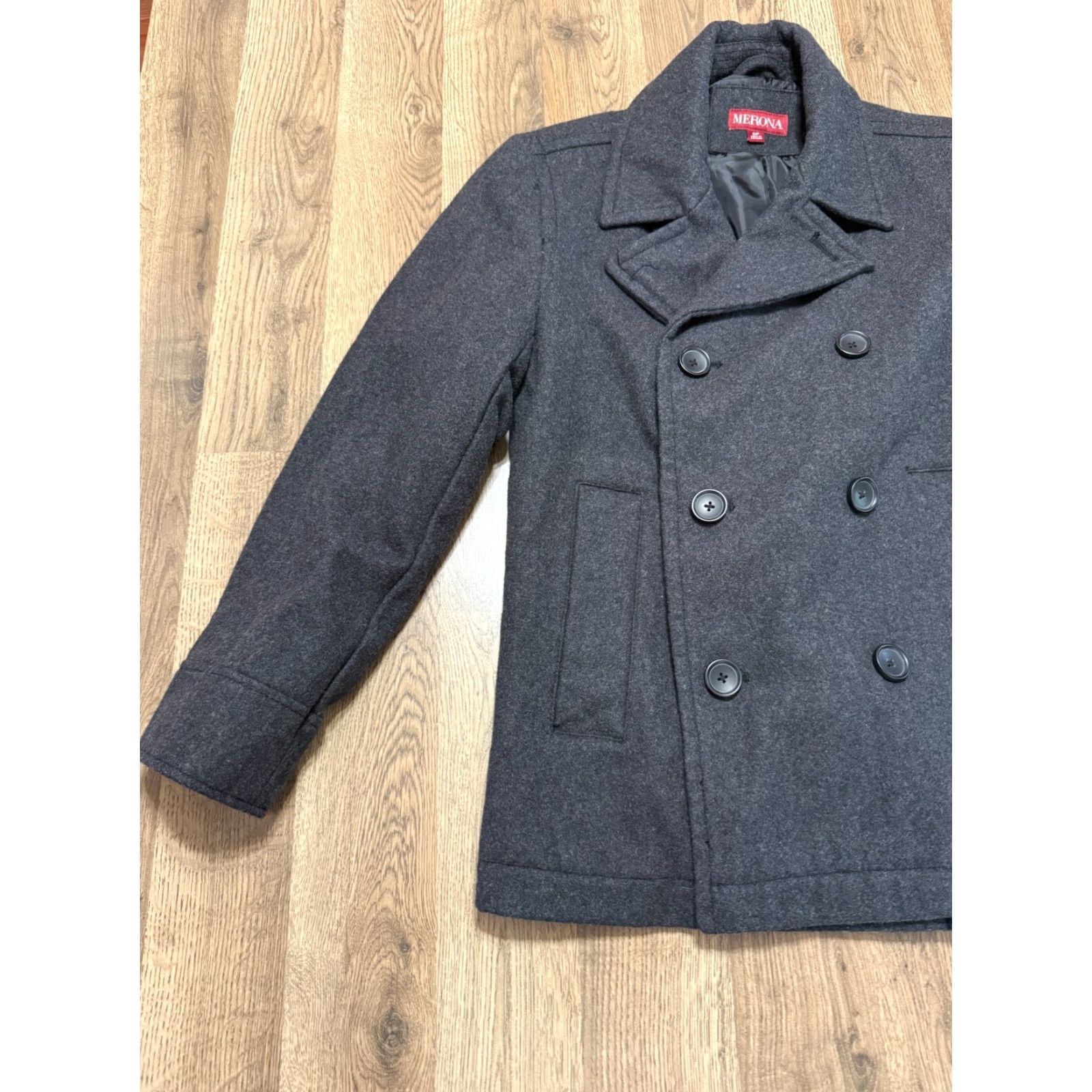 Merona Merona Jacket Women's Size Small Grey Pea Coat Wool Blend Button Up Blazer Lined Fall Spring Summer Modern Casual Size S / US 4 / IT 40 - 3 Thumbnail
