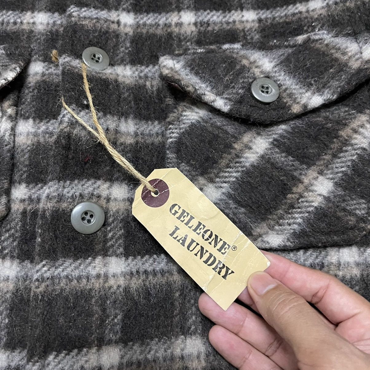 Japanese Brand Vintage Geleone Laundry Wool Plaid Jacket Size US M / EU 48-50 / 2 - 5 Thumbnail