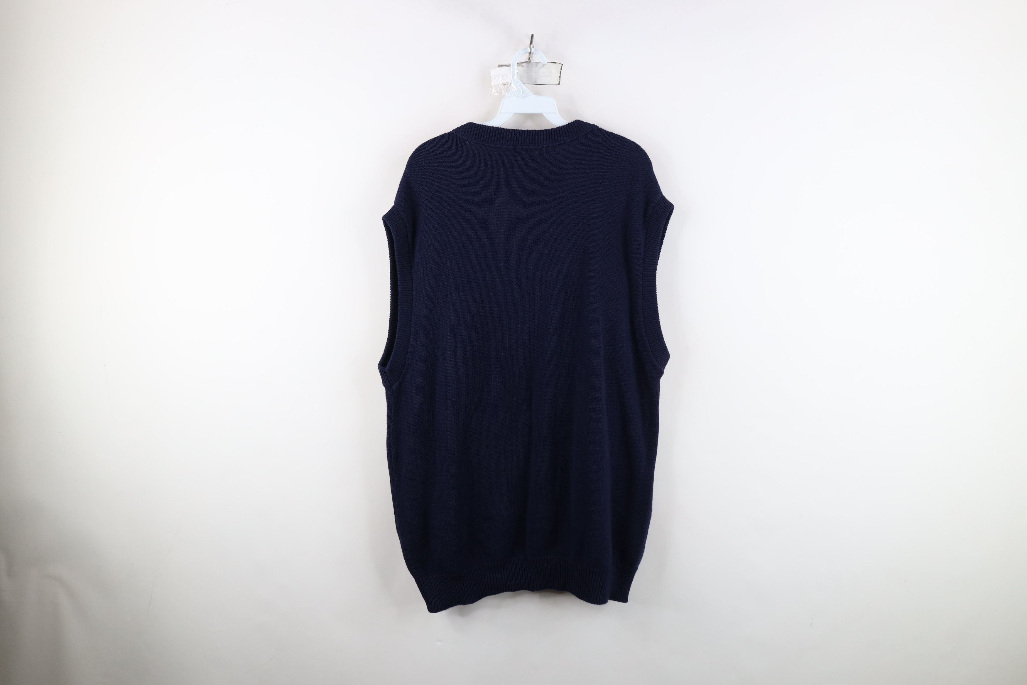 Vintage Vintage 90s Streetwear Cotton Knit Sweater Vest Blue USA Size US L / EU 52-54 / 3 - 6 Thumbnail