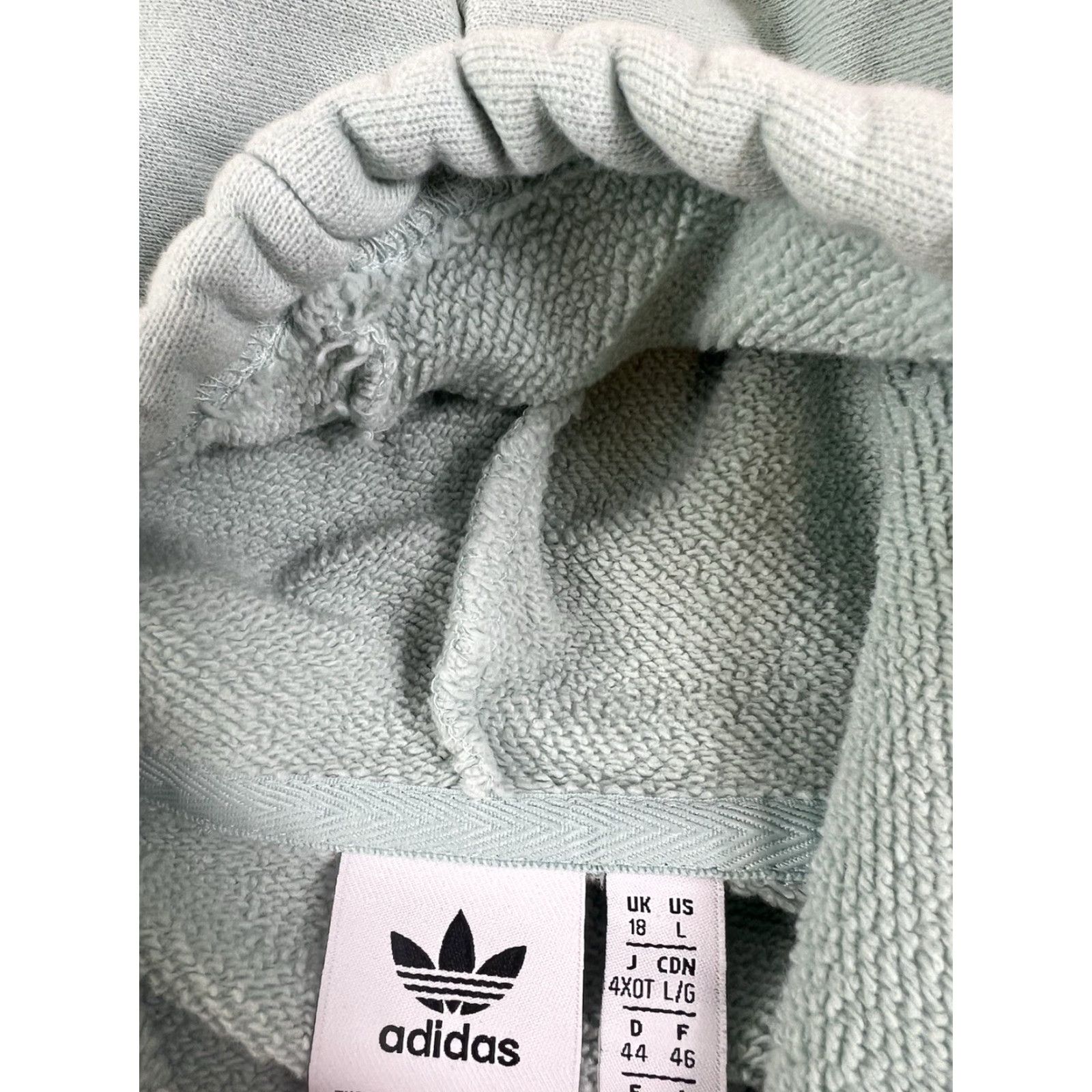 Adidas VINTAGE? Adidas Originals Distressed Mint Green Cropped Hoodie Sweatshirt L Women Green Hoodie Pullover Easy Care Activewear Womens Size L / US 10 / IT 46 - 3 Thumbnail