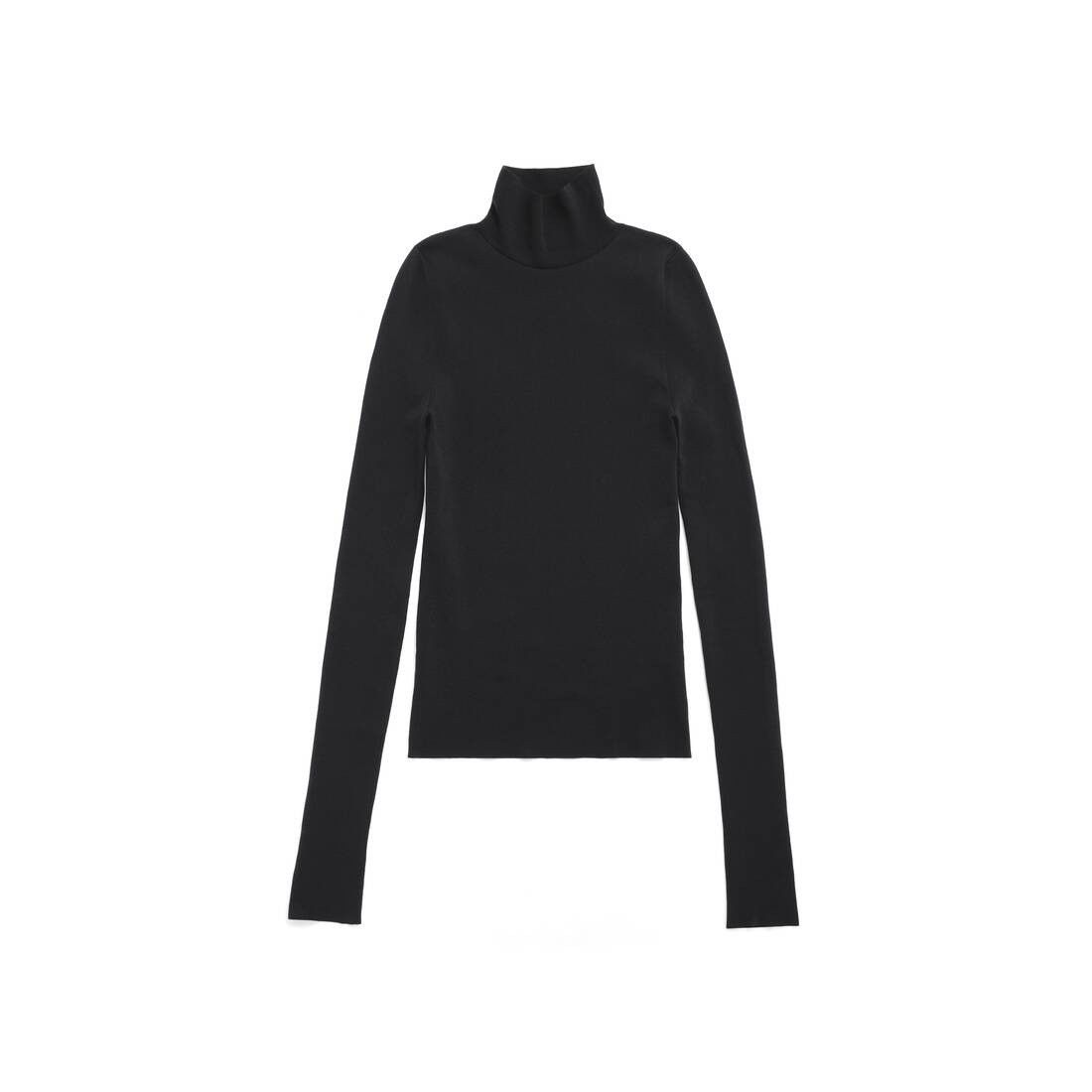o1bcso1str0525 Tight Turtleneck Sweater in Black