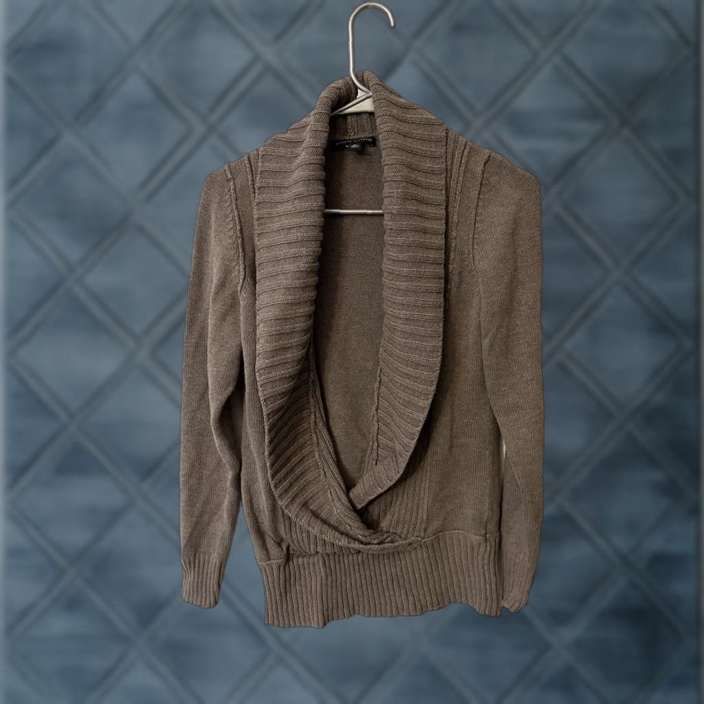 Banana Republic Banana Republic Sweater Womens Medium Brown Shawl Collar Preppy Knit Pullover Casual Modern Size M / US 6-8 / IT 42-44 - 1 Thumbnail