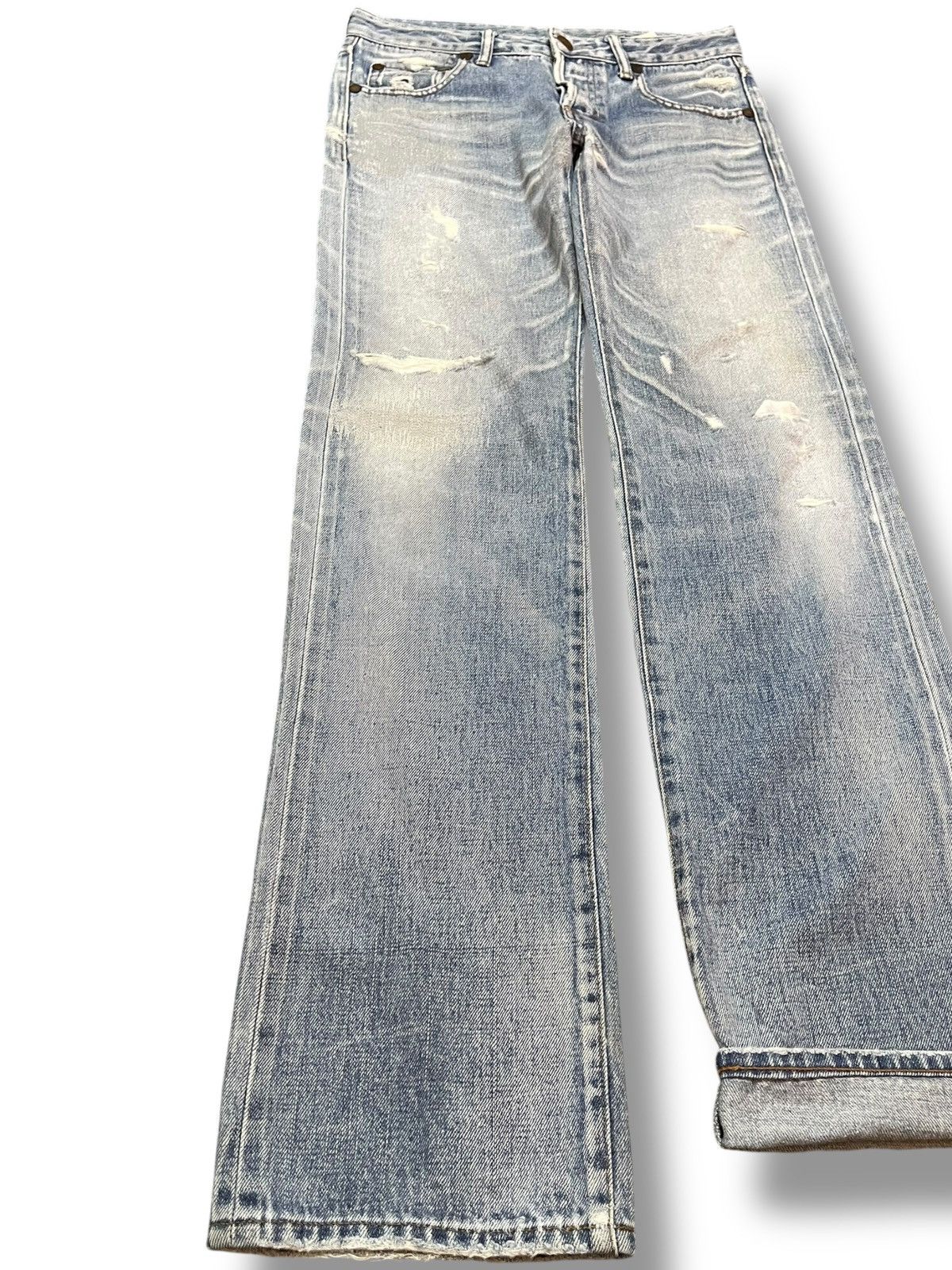 Japanese Brand Vintage Stunning Lure Selvedge Faded Whiskers Denim Size US 29 - 3 Thumbnail
