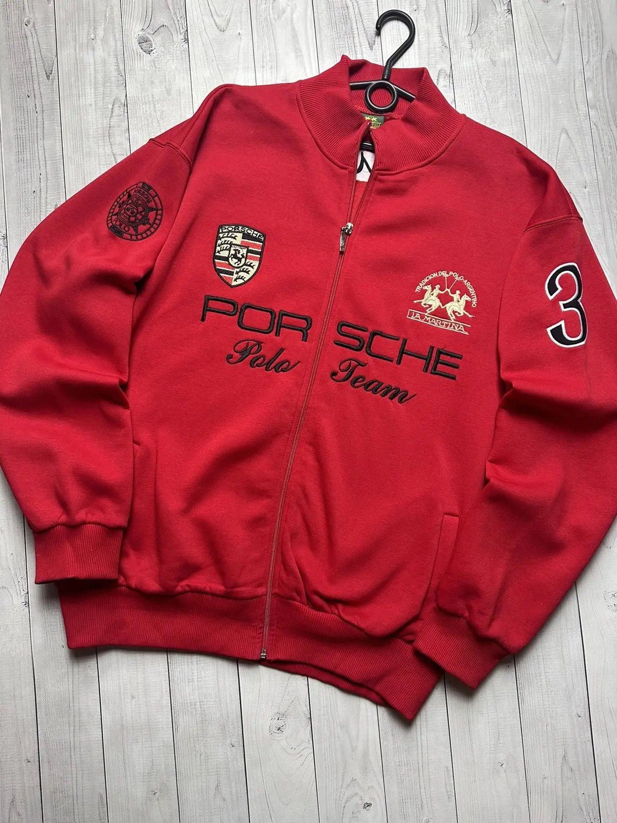 La Martina × Porsche Design LA Martina Porsche bomber jacket red zip Vintage Racing polo Size US XXL / EU 58 / 5 - 2 Thumbnail