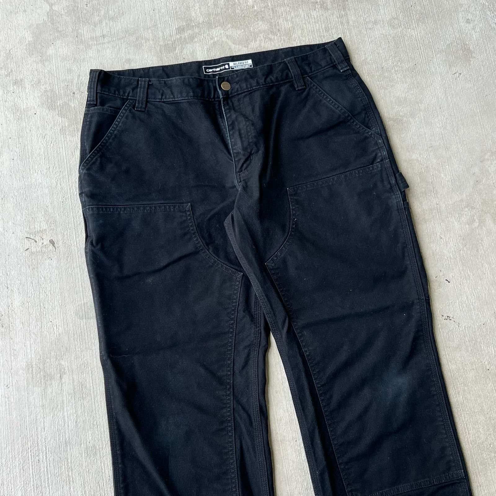 Carhartt × Vintage Carhartt black double knee work wear carpenter pants Size US 35 - 2 Thumbnail