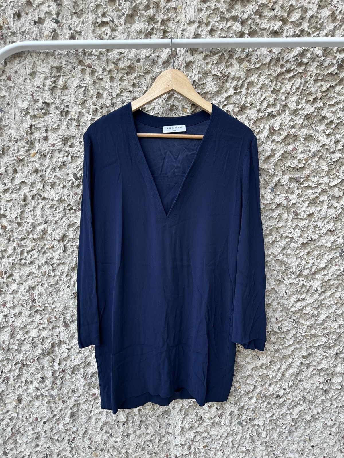 Designer × Sandro Sandro paris navy dress Size L / US 10 / IT 46 - 1 Thumbnail
