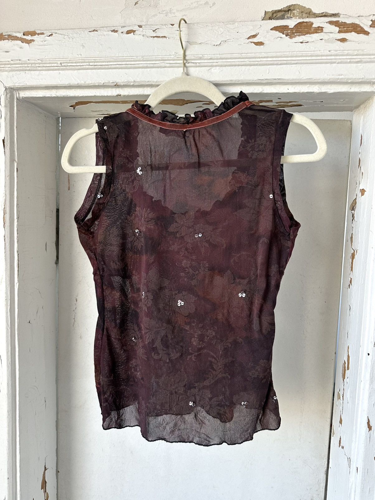 Beauty Beast × If Six Was Nine × Vintage Vintage Printed Mesh Top Size S / US 4 / IT 40 - 4 Thumbnail